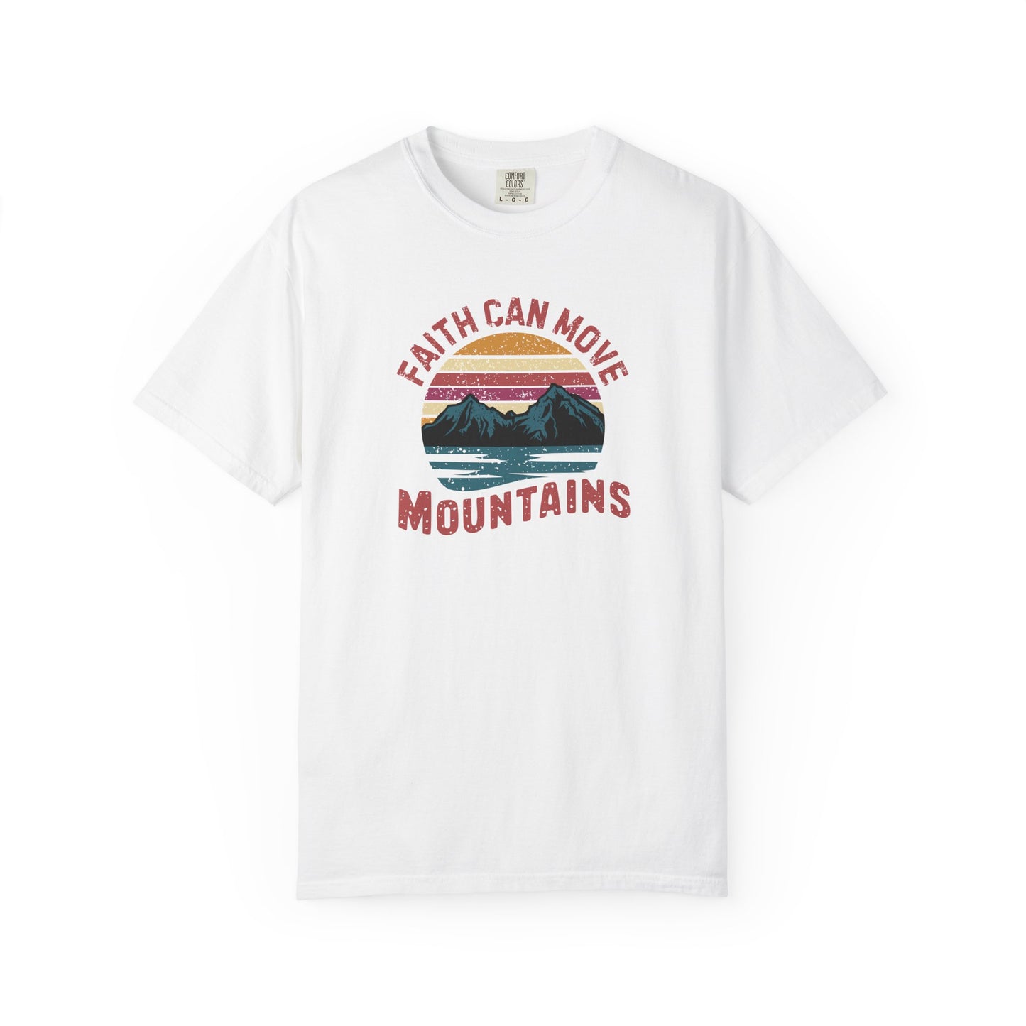 Faith can move mountains T-Shirt – Christian Faith Bible Verse tee | Comfort Colors 1717