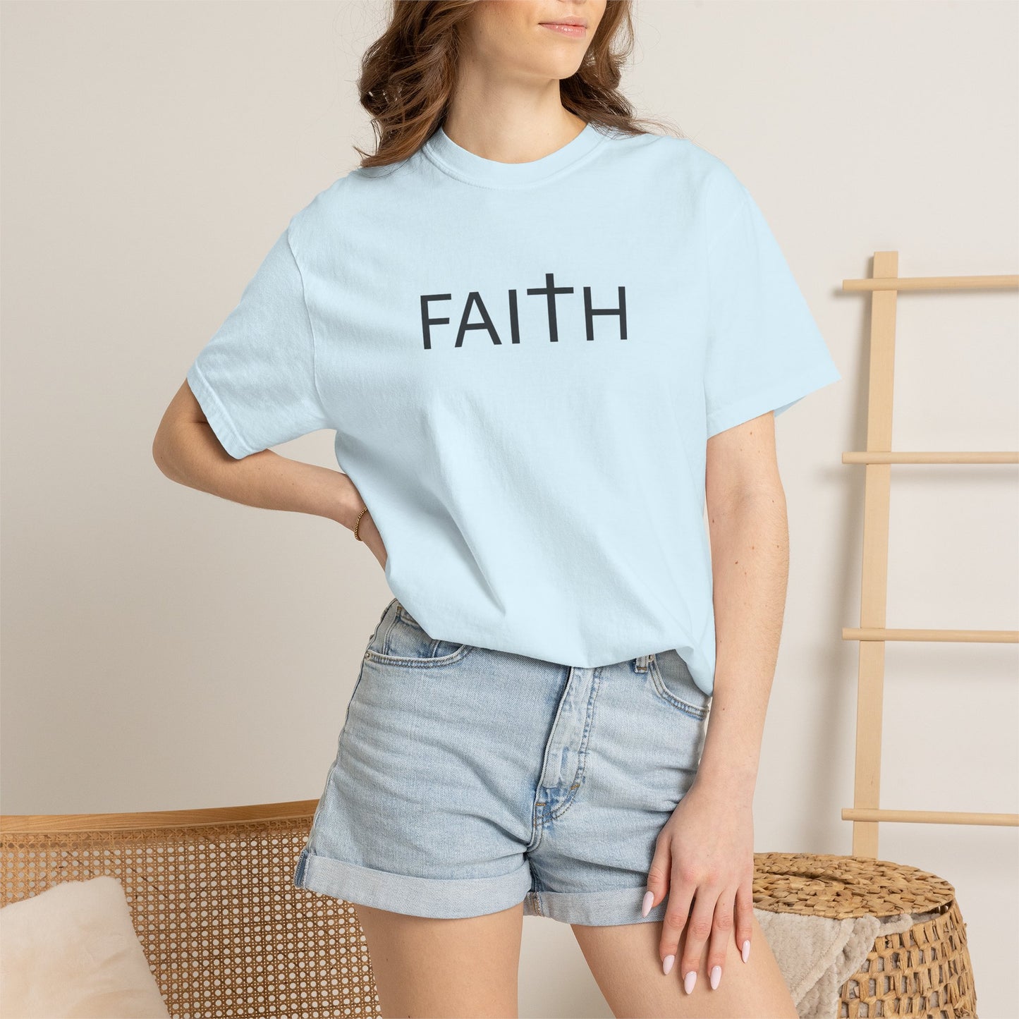 FAITH Christian T-Shirt | Comfort Colors 1717 Minimalist Faith Tee
