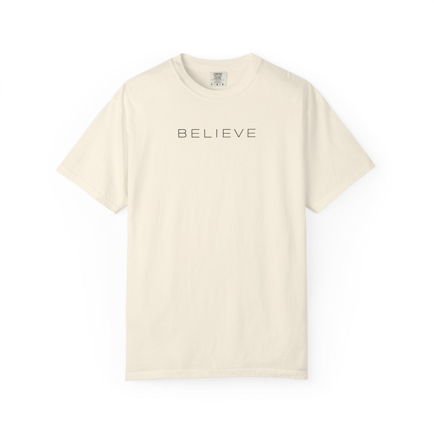Minimalist “Believe” Christian T-Shirt | Believe Shirt | Comfort Colors 1717 Graphic Tee |
