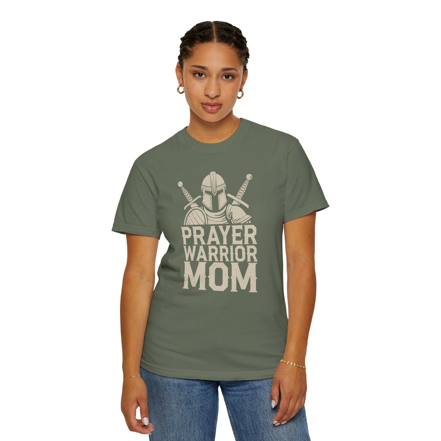 Prayer Warrior Mom T-Shirt — Christian Mom Faith Tee — Comfort Colors 1717 shirt
