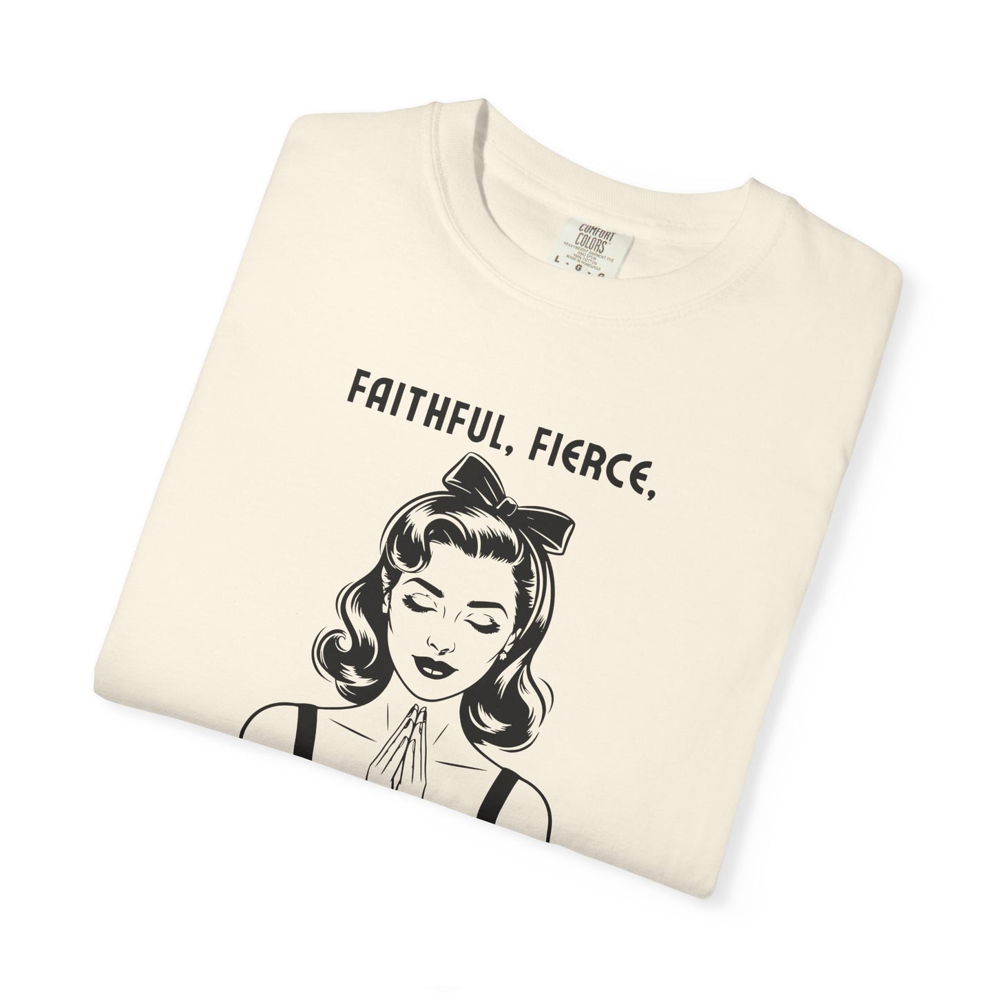 Praying Woman Vintage Graphic T-Shirt — "Faithful, Fierce, and a Praying Woman"