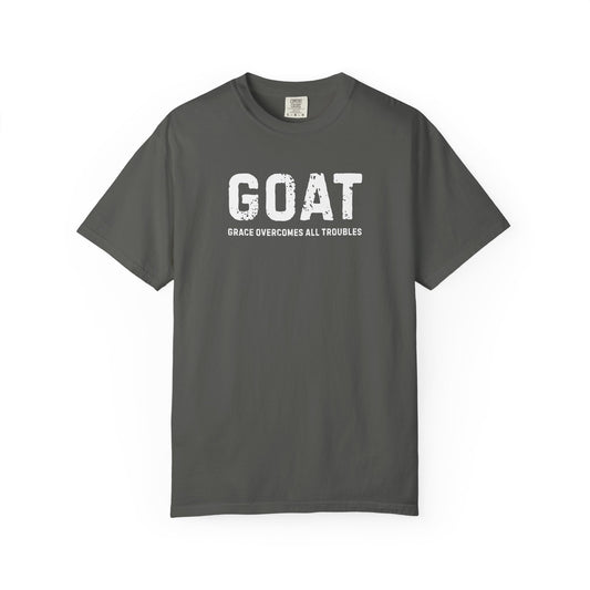 GOAT Christian Vintage T-Shirt – Grace Overcomes All Troubles - Comfort Colors 1717