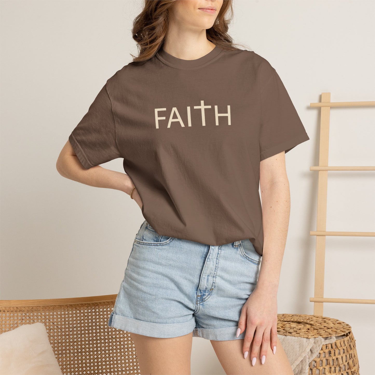 FAITH Christian T-Shirt | Comfort Colors 1717 Minimalist Faith Tee