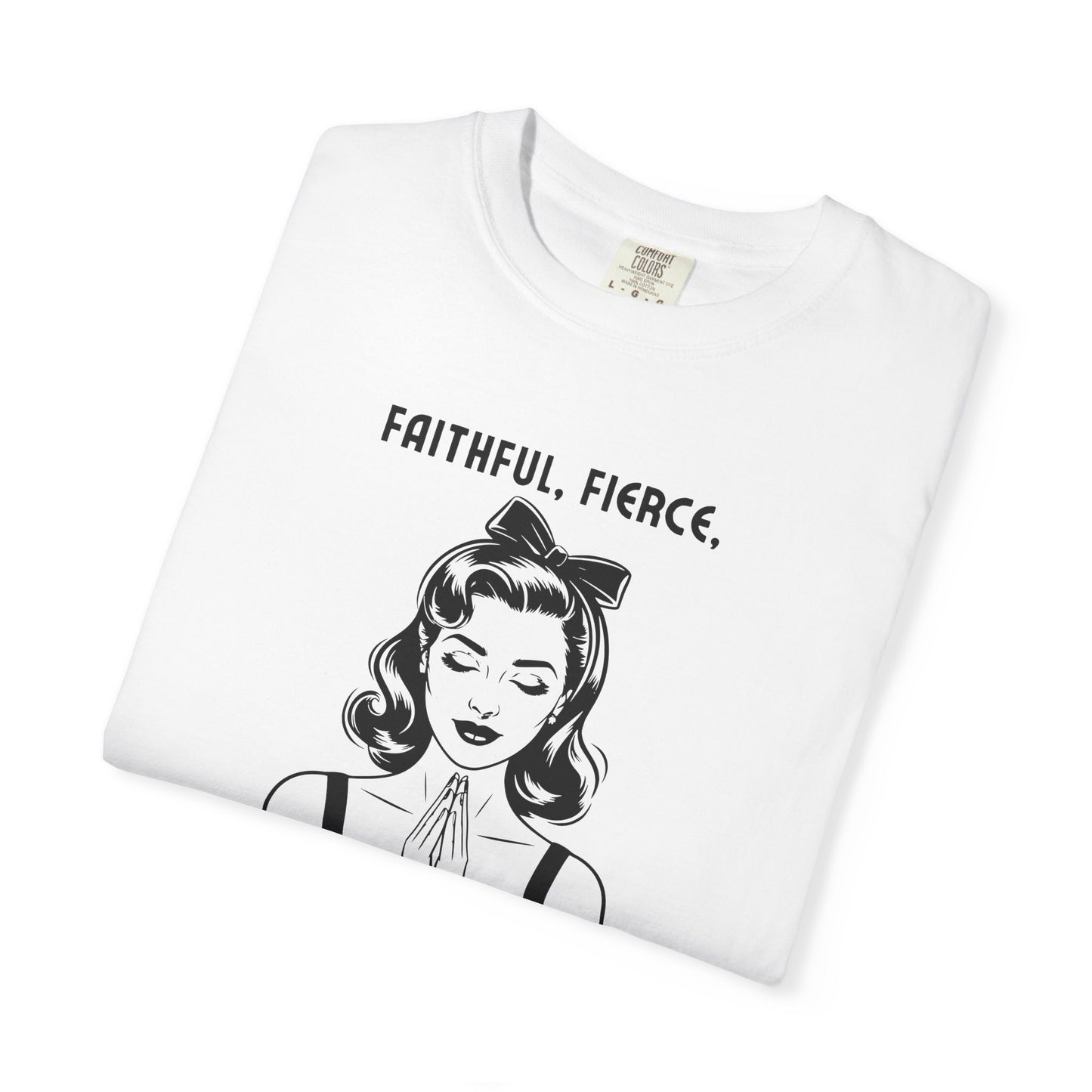 Praying Woman Vintage Graphic T-Shirt — "Faithful, Fierce, and a Praying Woman"