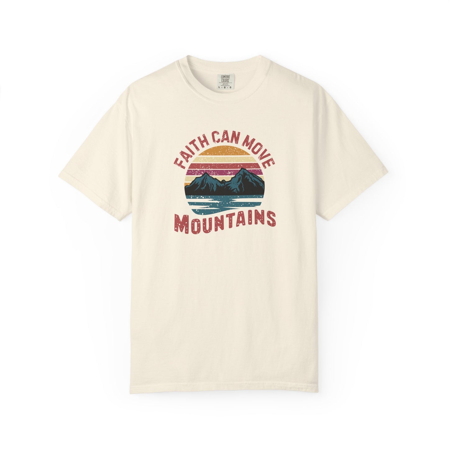 Faith can move mountains T-Shirt – Christian Faith Bible Verse tee | Comfort Colors 1717