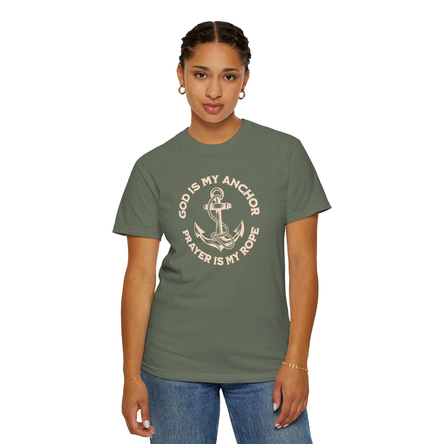 Prayer Based T-Shirt – God is My Anchor, Prayer is My Rope