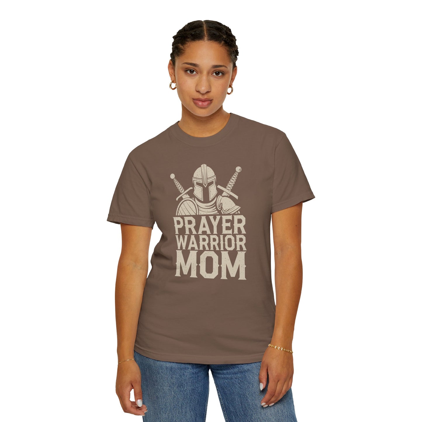 Prayer Warrior Mom T-Shirt — Christian Mom Faith Tee — Comfort Colors 1717 shirt