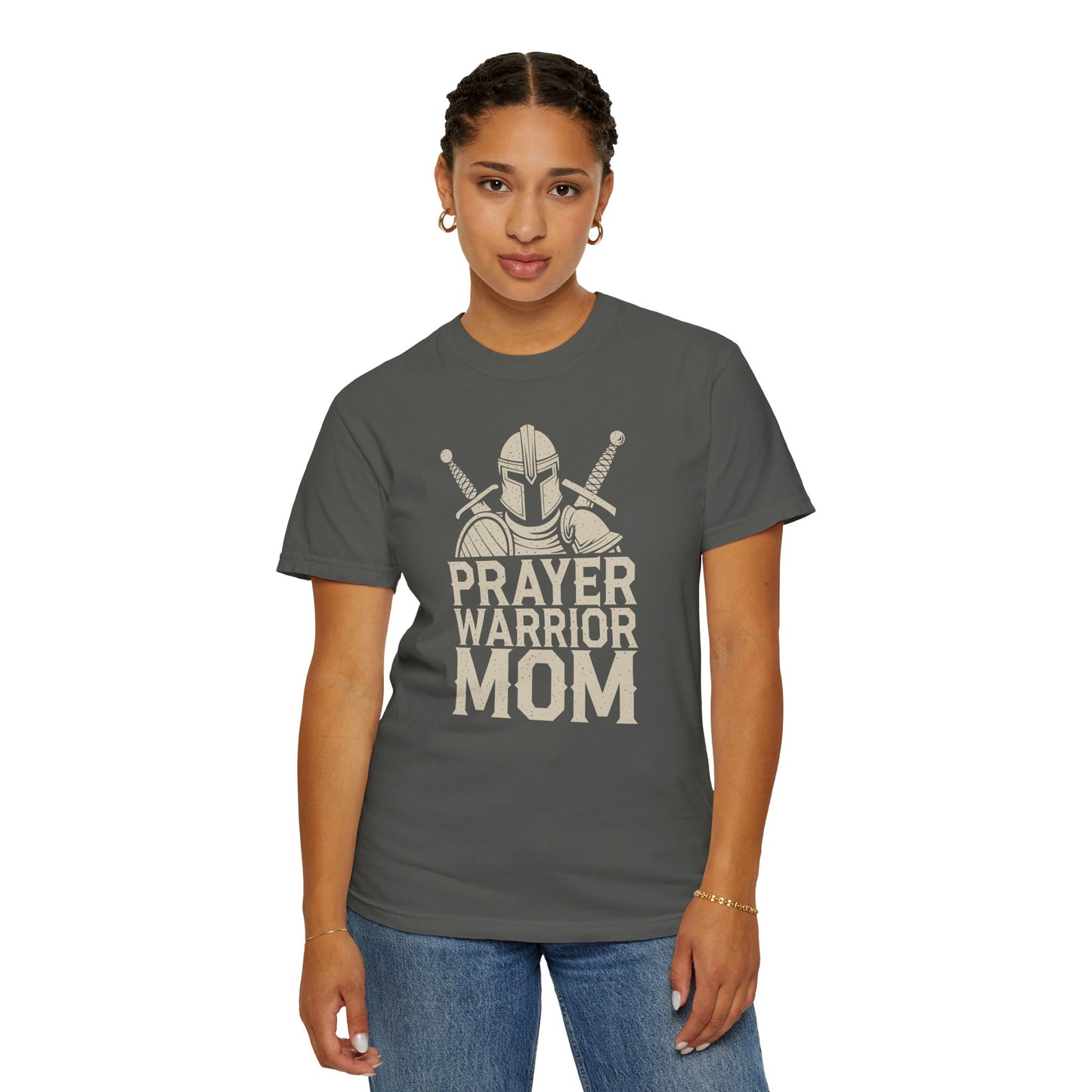 Prayer Warrior Mom T-Shirt — Christian Mom Faith Tee — Comfort Colors 1717 shirt
