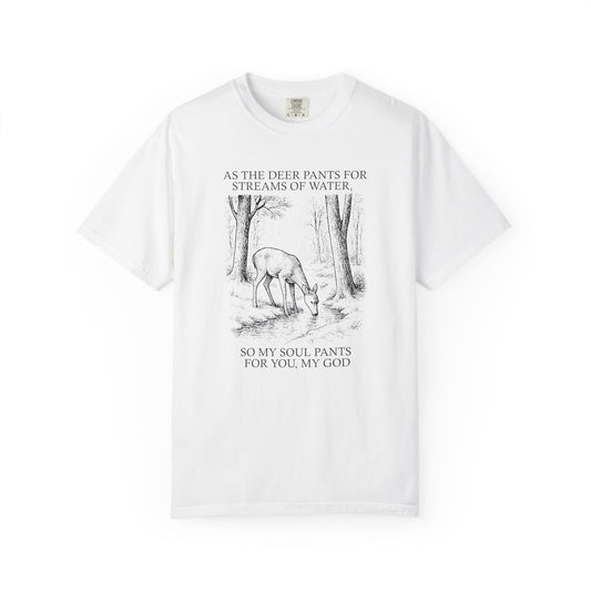 Vintage Bible Verse T-Shirt – “As the Deer” Psalm 42:1 | Comfort Colors 1717