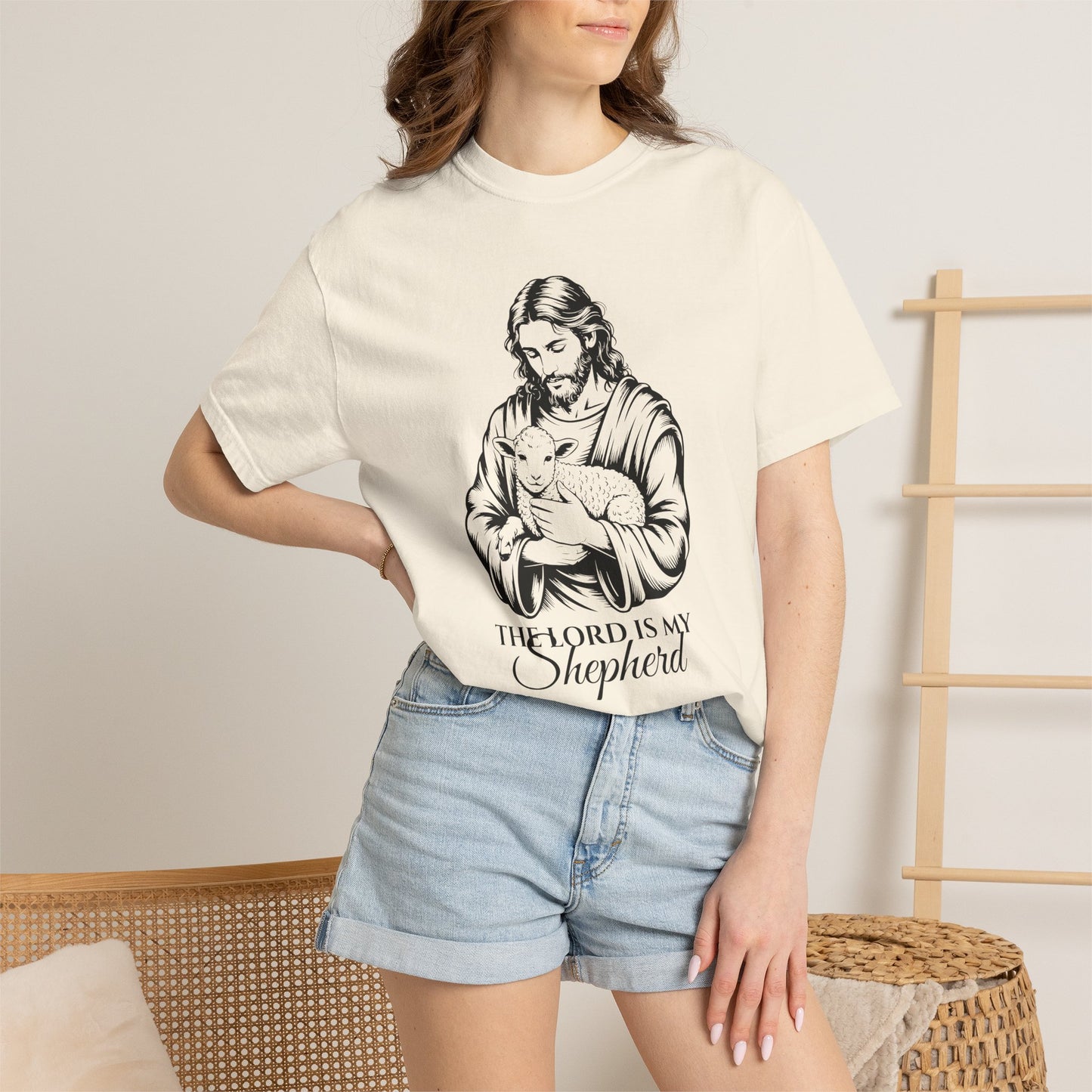 The Lord Is My Shepherd – heavyweight t-shirt | Bible verse christian tee | Comfort Colors 1717
