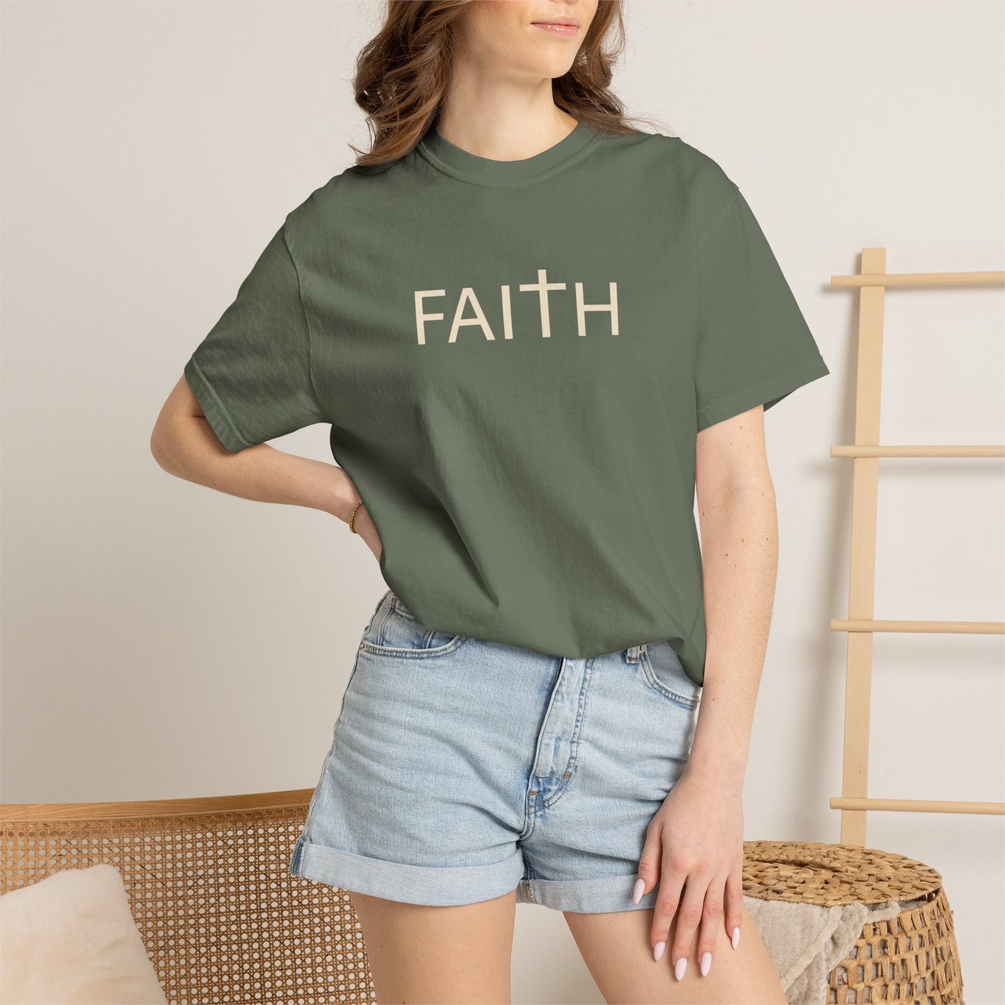 FAITH Christian T-Shirt | Comfort Colors 1717 Minimalist Faith Tee