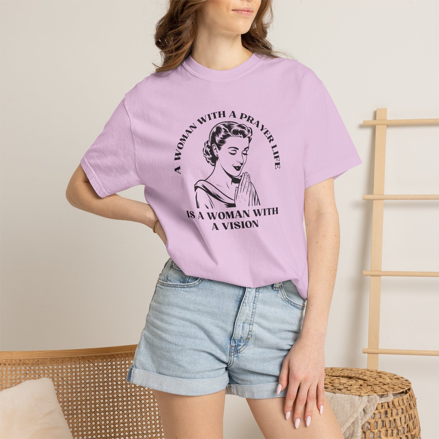 A Woman with a Prayer Life is a Woman with a Vision Shirt | Christian Women's Comfort Colors 1717 Tee