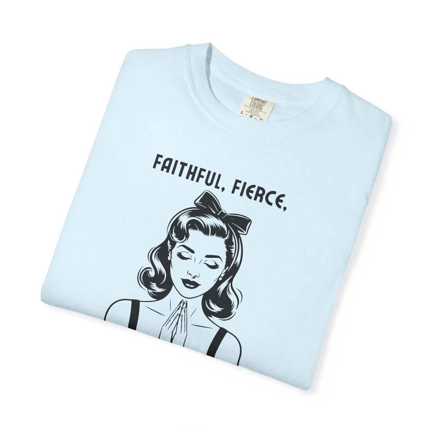 Praying Woman Vintage Graphic T-Shirt — "Faithful, Fierce, and a Praying Woman"