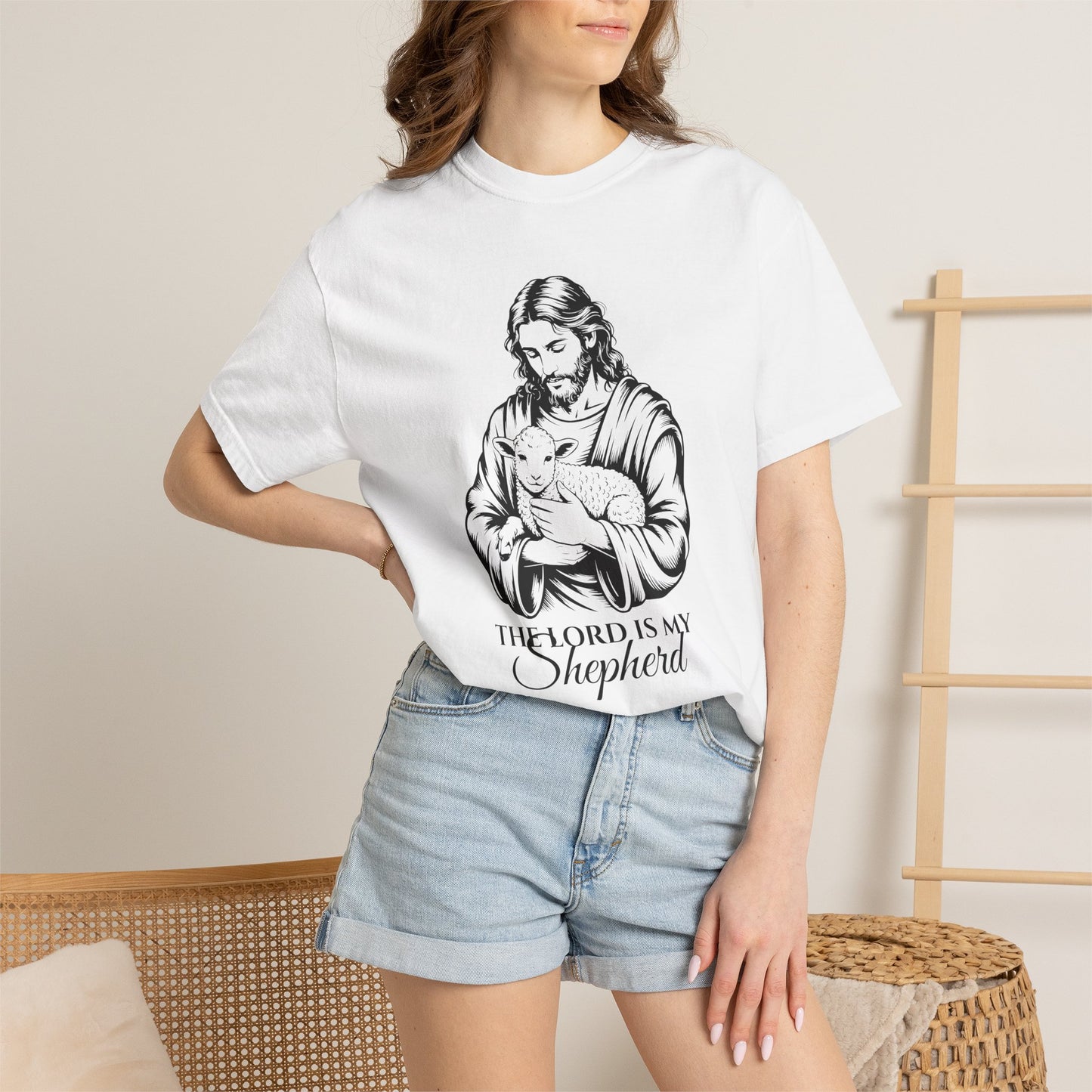 The Lord Is My Shepherd – heavyweight t-shirt | Bible verse christian tee | Comfort Colors 1717