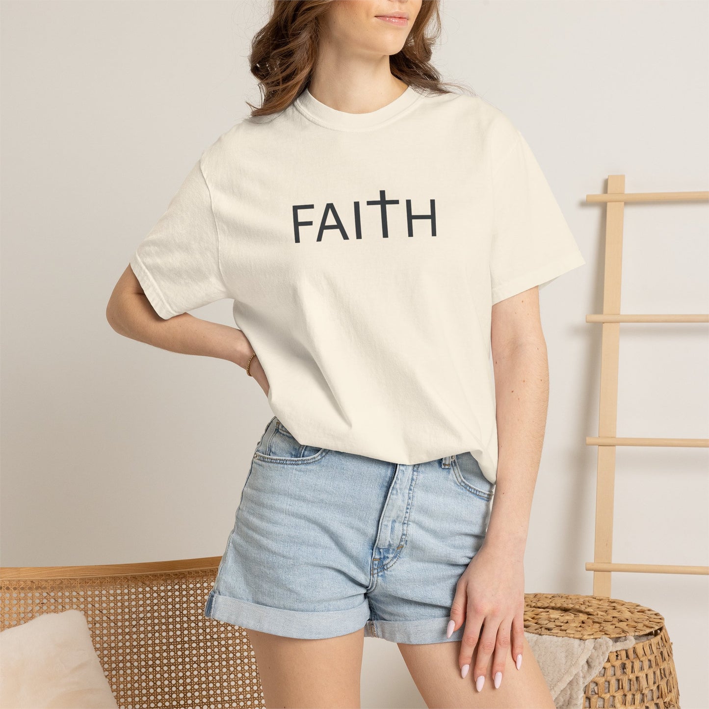 FAITH Christian T-Shirt | Comfort Colors 1717 Minimalist Faith Tee